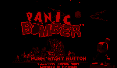 Panic Bomber title screen for Virtual Boy